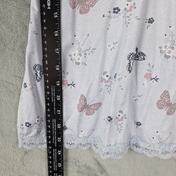 Womens Top Large Babydoll Y2K Butterfly Coquette Fairy Feminine Floral Lace Cami - Picture 5 of 8